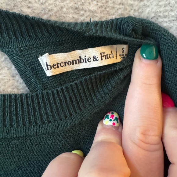 Abercrombie & Fitch Forest Green tie back Knit Sweater - Picture 3 of 6